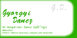 gyorgyi dancz business card